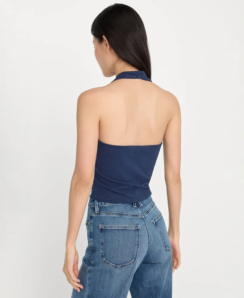 Good American Women's Halter Neck Sleeveless Top, Regular & Plus