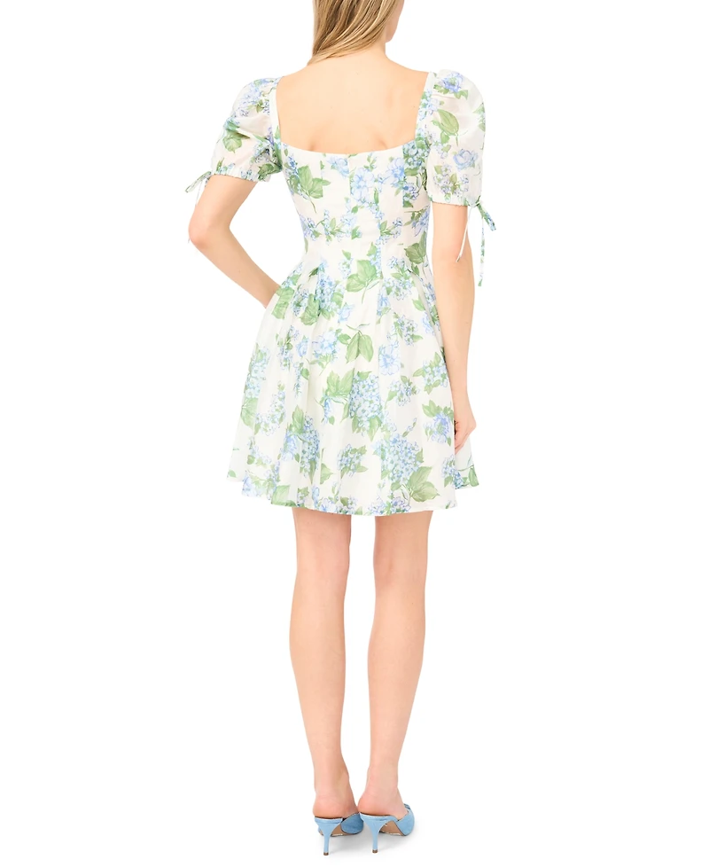 CeCe Women's Floral Print Square Neck Mini Dress
