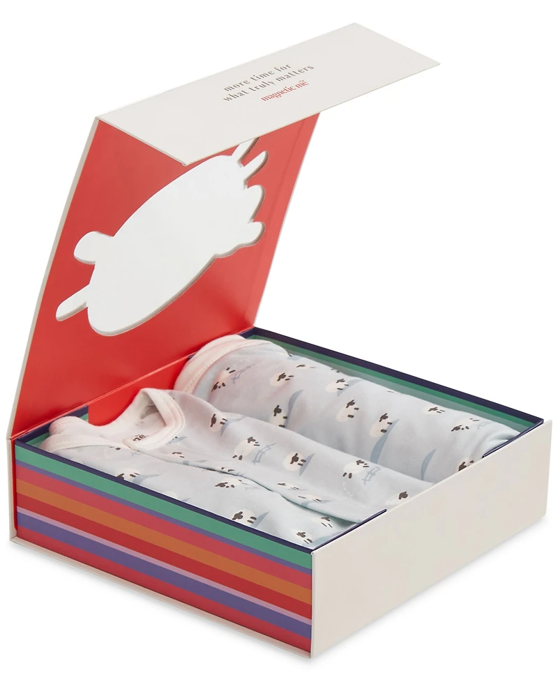Magnetic Me Baby Boys' Footie, Reversible Bib, and Blanket Gift, 3-Piece Set