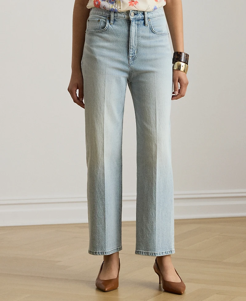 Lauren Ralph Petite High-Rise Relaxed Straight Ankle Jeans