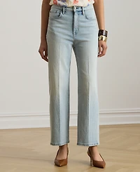 Lauren Ralph Petite High-Rise Relaxed Straight Ankle Jeans