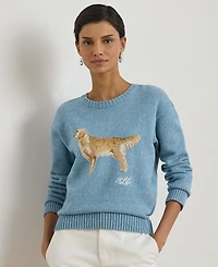 Lauren Ralph Petite Intarsia-Knit Crewneck Sweater