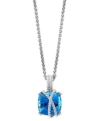 Effy Collection White Topaz (6 ct. t.w.) Pendant Necklace in Sterling Silver