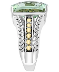Effy Collection Green Amethyst Ring (9-1/3 ct. t.w.) in Sterling Silver with 18k Yellow Gold Plating