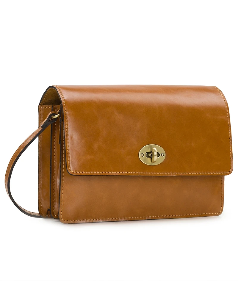 Patricia Nash Livana Small Vintage Distressed Leather Crossbody Bag