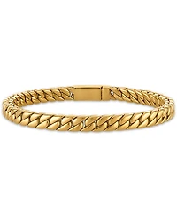 Esquire Men's Jewelry Polished Double Layer Chain Bracelet in Yellow-Plated Stainless Steel