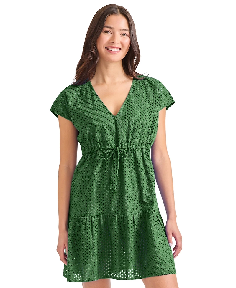 Tommy Bahama Women's Cotton V-Neck Mini Dress Cover-Up