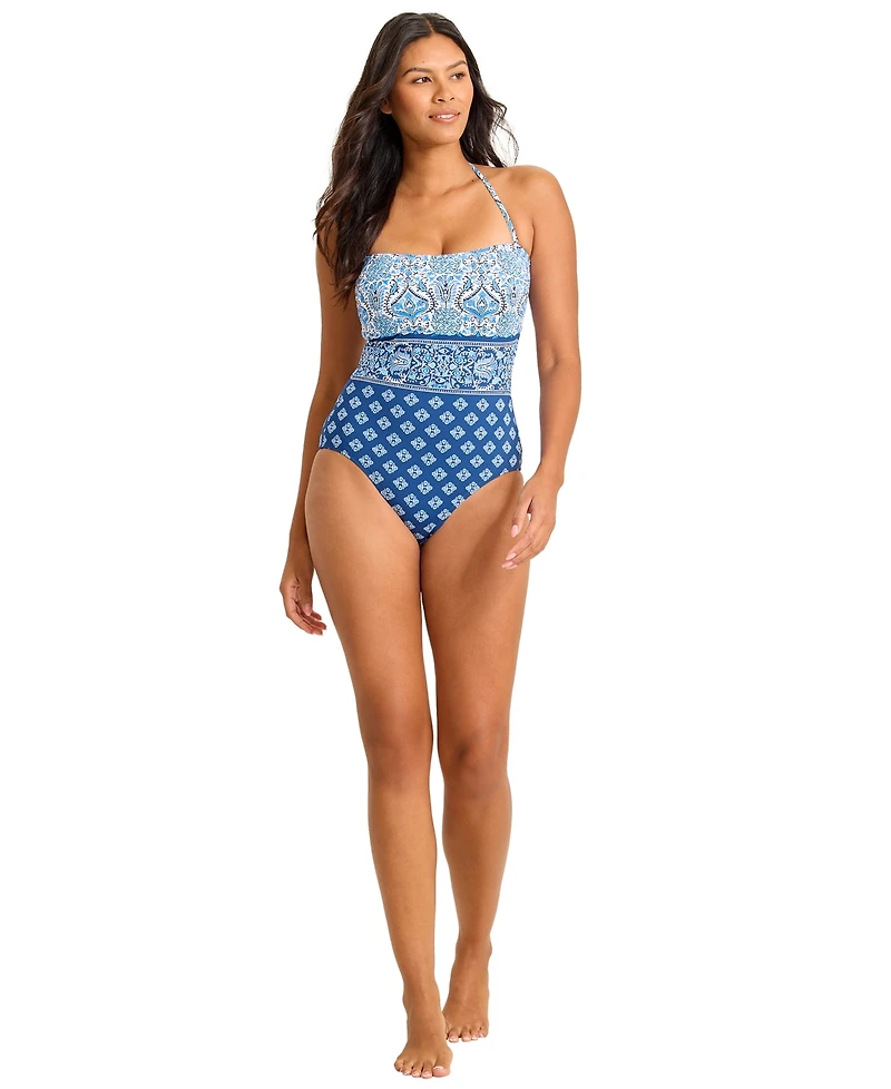 Tommy Bahama Women's Pullover Bandeau Neck One-Piece Swimsuit