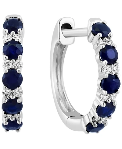 Effy Collection Sapphire (1/2 ct. t.w.) & Diamond (1/2 ct. t.w.) Earrings in 14k White Gold