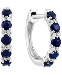 Effy Collection Sapphire (1/2 ct. t.w.) & Diamond (1/2 ct. t.w.) Earrings in 14k White Gold
