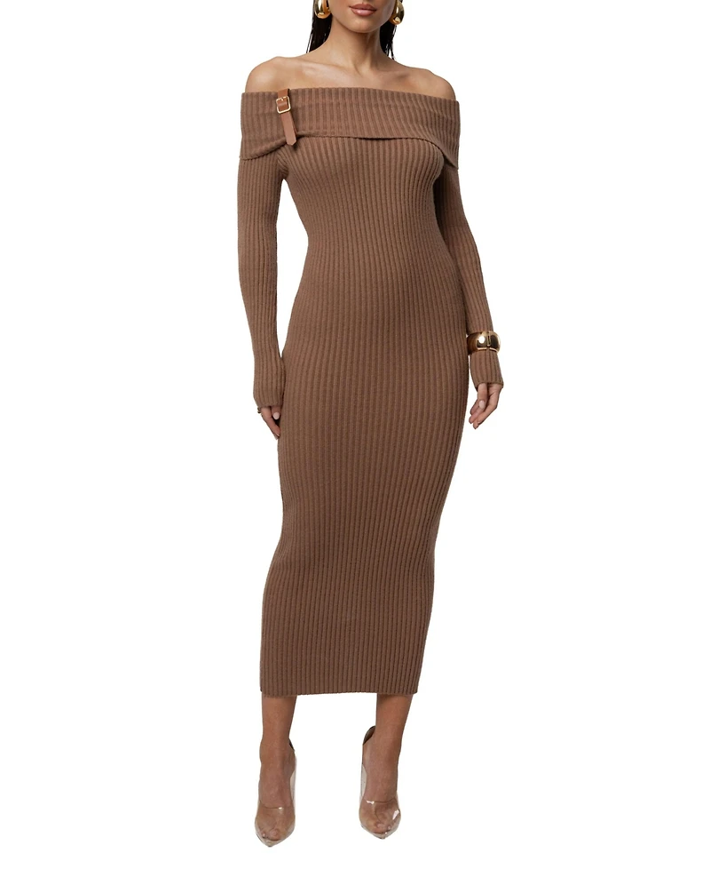 Jluxlabel Women's Kira Ribbed Midi Dress
