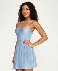 Seni & Cade Juniors' Sweetheart Neck Pleated Dress