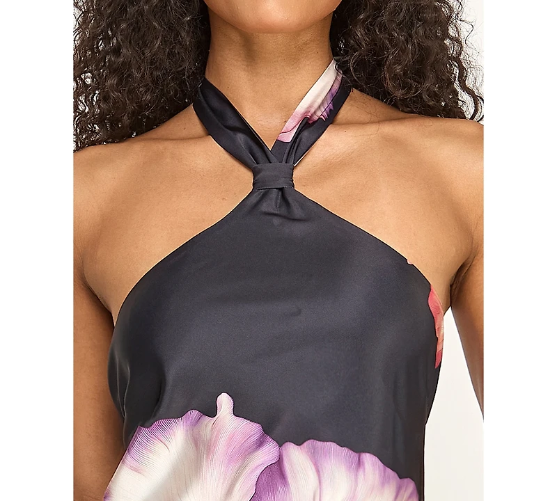 Seni & Cade Juniors' Placement Halter Neck Dress