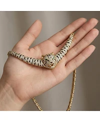 Glamorous 14K Gold Plated Necklace with Cubic Zirconia Leopard Design