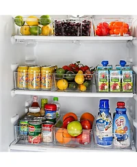 4 Pack Large Clear Fridge Organizers and Storage