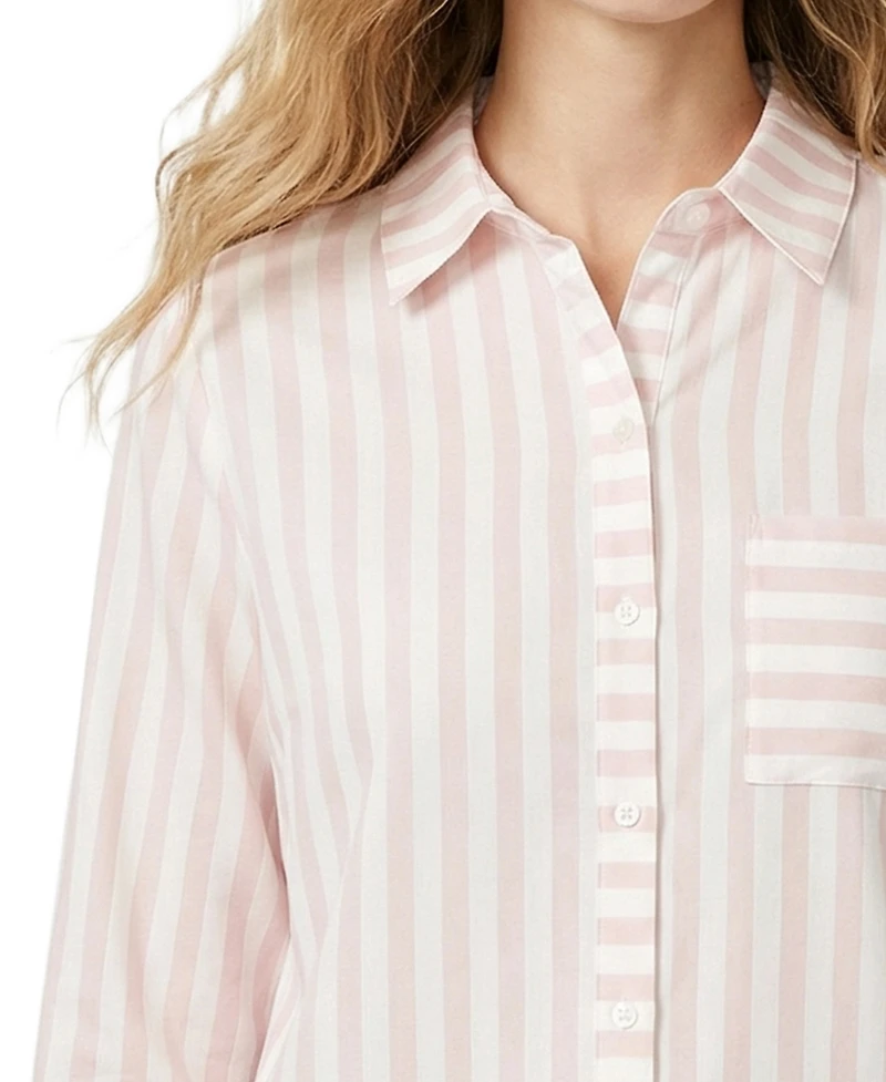Ny Collection Women's Long-Sleeve Blouse with Chest Pocket
