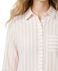 Ny Collection Women's Long-Sleeve Blouse with Chest Pocket