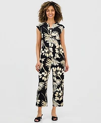 Anne Klein Essentials Petite Printed Short-Sleeve Top