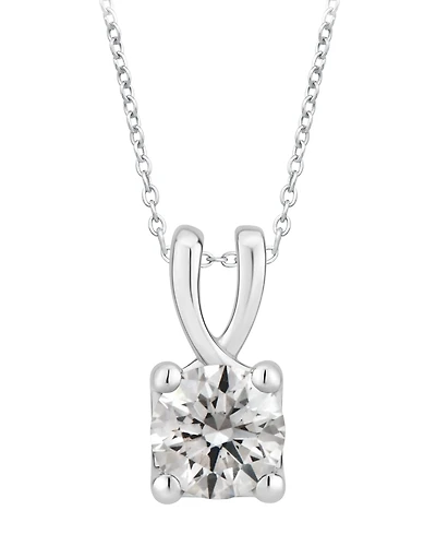 Gia Certified Diamond Solitaire Diamond 18" Pendant Necklace (1/2 ct. t.w.) in 14k White Gold