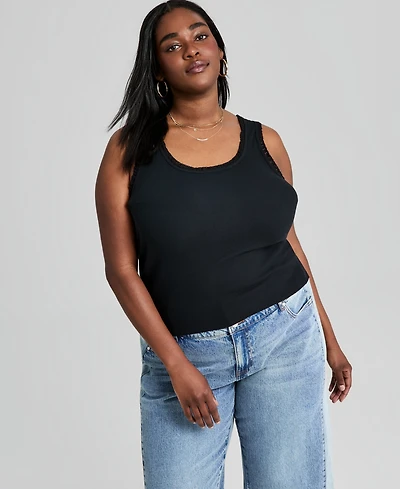 And Now This Trendy Plus Lace-Trim Tank Top, Macy's Exclusive