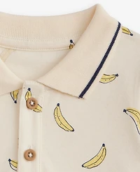 First Impressions Baby Boys' 0M-24M Cotton Banana-Print Polo Sunsuit, Macy's Exclusive