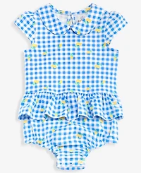 First Impressions Baby Girls' 0M-24M Lemon-Print Gingham Sunsuit, Macy's Exclusive