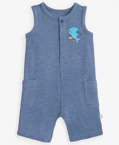 First Impressions Baby Boys' 0M-24M Shark Waffle Sunsuit, Macy's Exclusive