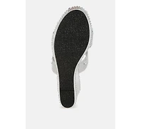 Iki Diki Rhinestone & Diamante Wedge Sandals