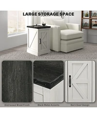 Homcom End Table with Charging Station and Usb Ports,