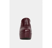 Bauhaus Womens Croc Pattern Heeled Platform Mules