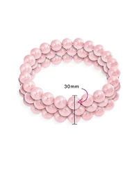 Bling Jewelry Set of 3 Stackable Stretch Bracelet with White Simulated Pearl 10MM Round Beads