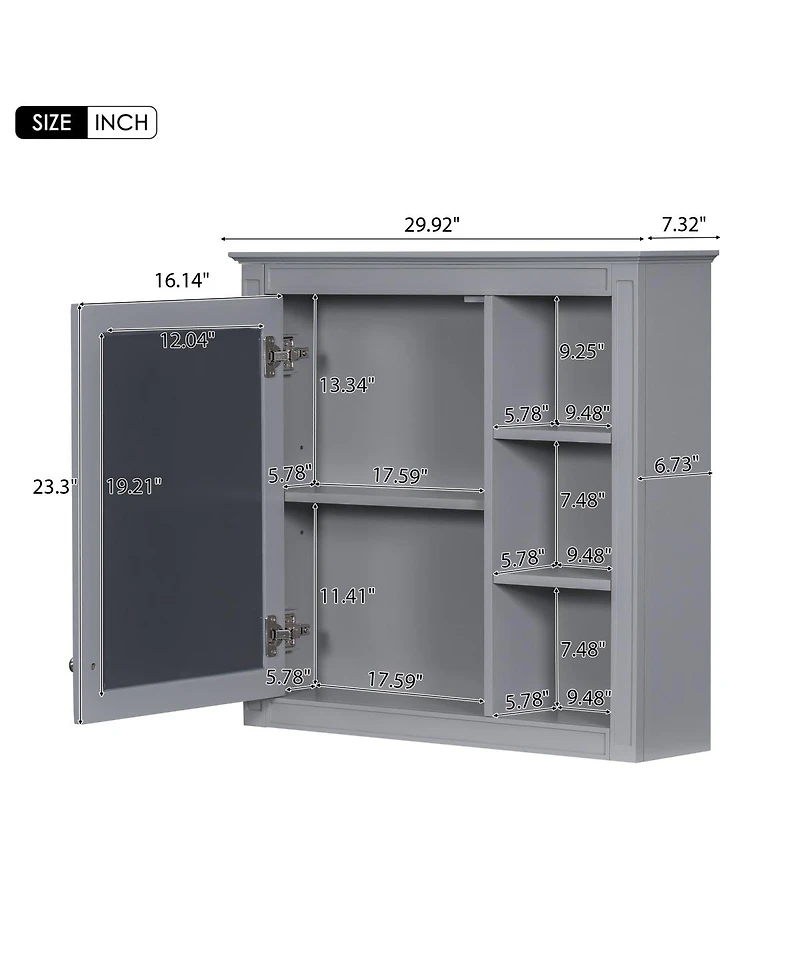 Sillysis 30'' Bathroom Vanity Set with Mirror Cabinet, Solid Wood & Mdf, Soft Close Drawers, Ample Storage for Modern Bathrooms