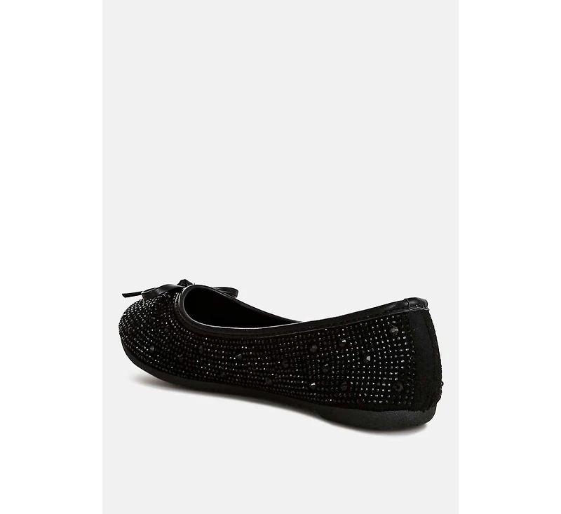 Womens hosana rhinestones and stud embellished ballet flats