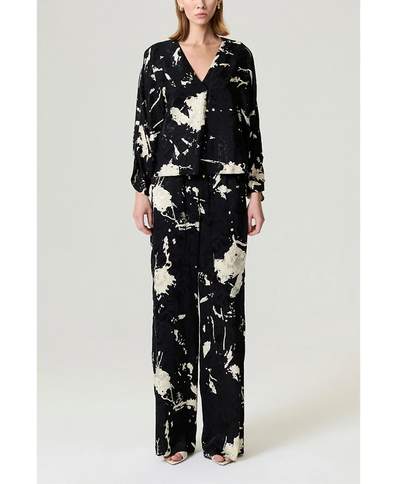 Nocturne Women's Abstract Print Jacquard Blouse