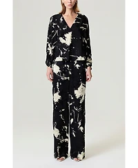 Nocturne Women's Abstract Print Jacquard Blouse