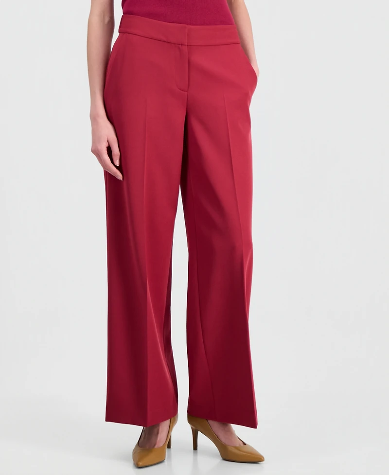 Tahari Asl Women's Clean-Waist Wide-Leg Pants