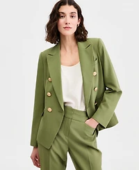 Tahari Asl Petite Peak Lapel Double-Breasted Jacket