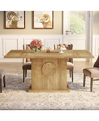 Tribesigns Rectangular Dining Table for 4 to 6 People, Wood Dinner Kitchen
