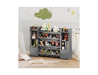 Slickblue Large Kids Storage Organizer with 8 Bins and Bookshelf
