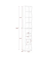Rainsken 8-Tier Tall Narrow Bookshelf