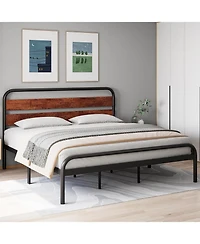 gaomon Bed Frame with Headboard and Footboard, with Under Bed Storage, All-Metal Support System, No Box Spring Needed, Easy Assembly