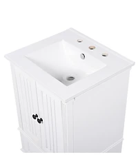 Sillysis Bathroom Vanity with Ceramic Sink, Drawer & Soft Close Doors, Small Space Modern Cabinet