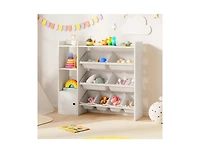 Slickblue Children s Toy Organizer with Bookshelf and Cabinet Door