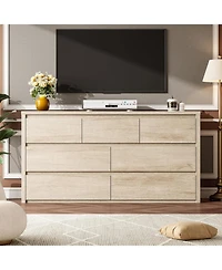 gaomon 7 Drawer Wood Dresser for Bedroom, Wide Modern Chest with Large Storage for Living Room, Hallway, Entryway