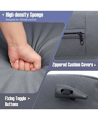 Gymax Set of 7 Dining Furniture Set Pe Rattan Sectional Sofa Set Patio