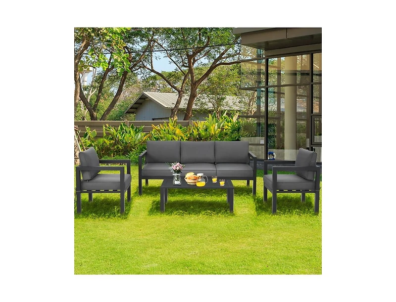 Slickblue Outdoor 4-Piece Patio Furniture Set for Backyard or Poolside