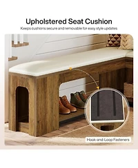 Tribesigns L Shaped Corner Bench, Farmhouse Breakfast Nook Bench with Removable Seat Cushion