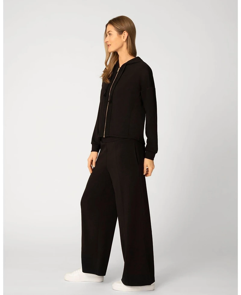 Cable & Gauge Women's Crochet Zip Front Pant Set