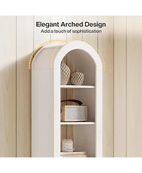 Tribesigns 74.8" Tall Arched Bookshelf, 6-Tier Narrow Open Bookcase(1 Pc)