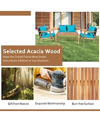 Gymax 8 Piece Patio Conversation Set Outdoor Furniture Set w/ Cushion